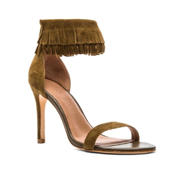 Joie Alex fringe leather heeled sandals 38 1/2 - Picture 1 of 9